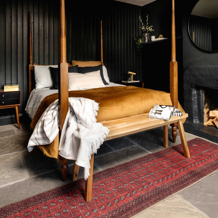 Traditional Red Washable Oriental Runner Rug