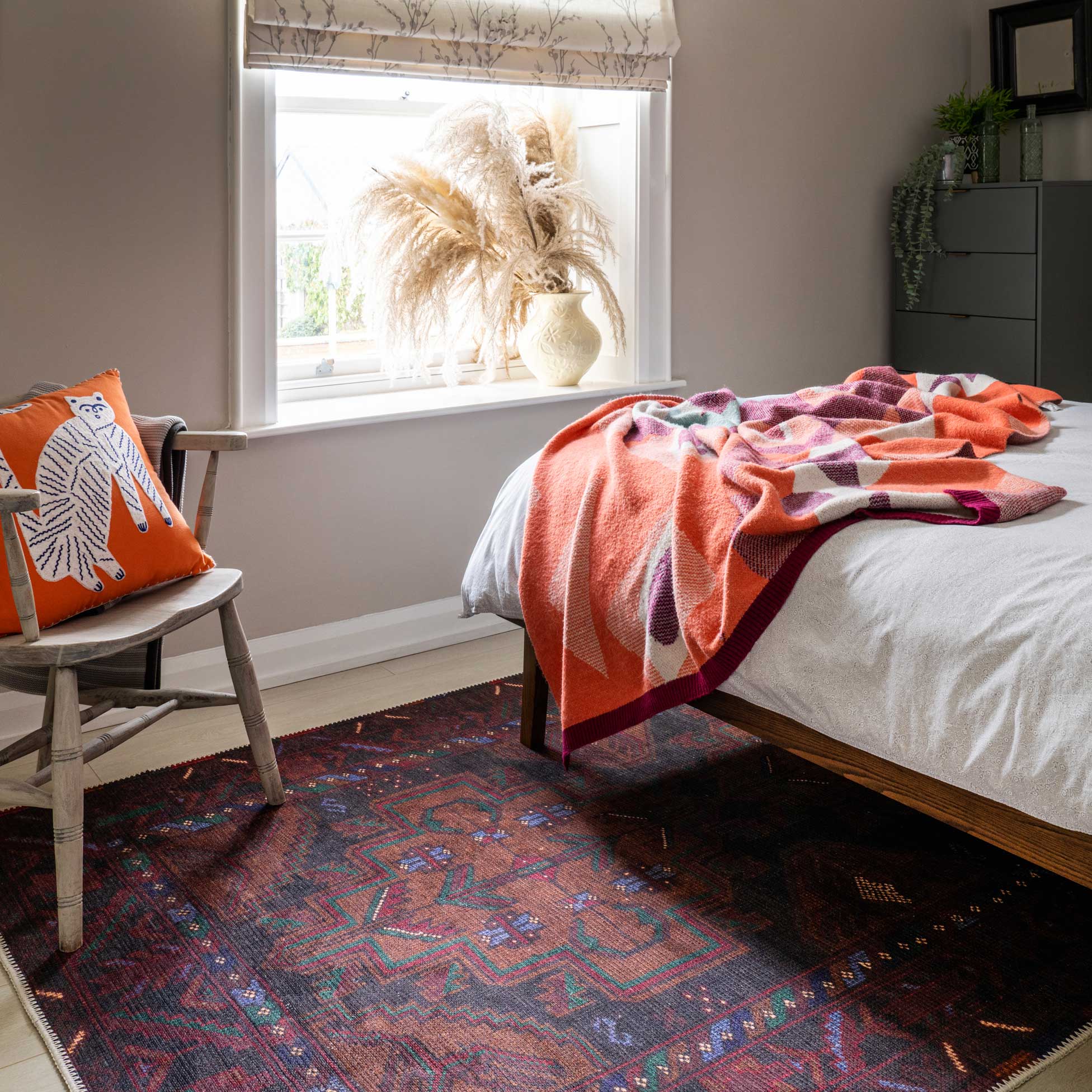 Washable Distressed Multicolour Runner Rug