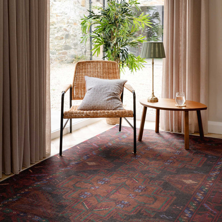 Washable Distressed Multicolour Runner Rug