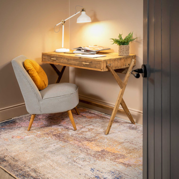 Washable Distressed Multicolour Area Rug