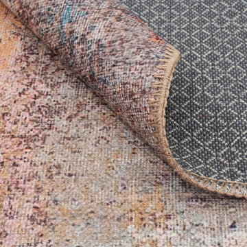 Washable Distressed Multicolour Area Rug