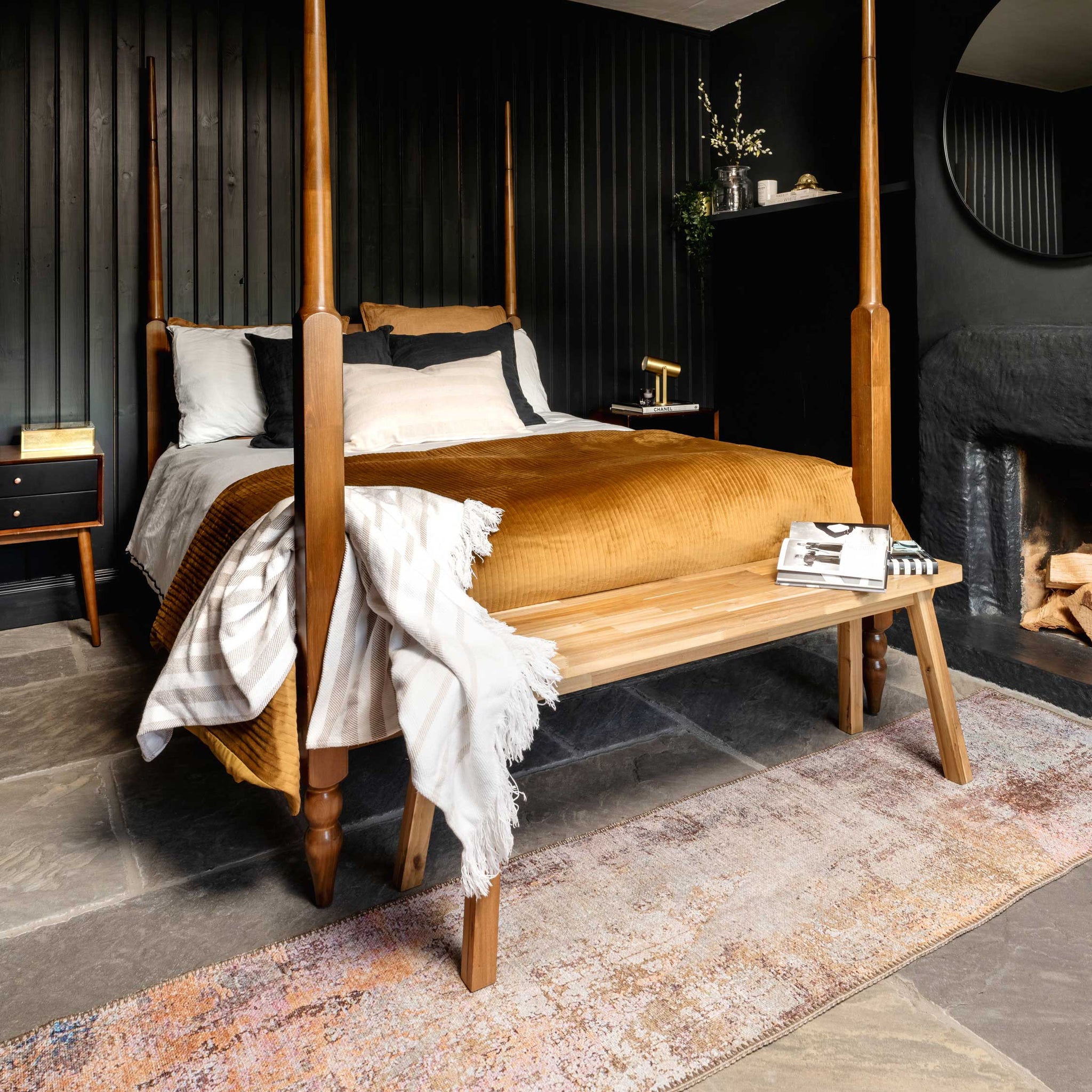 Washable Distressed Multicolour Area Rug