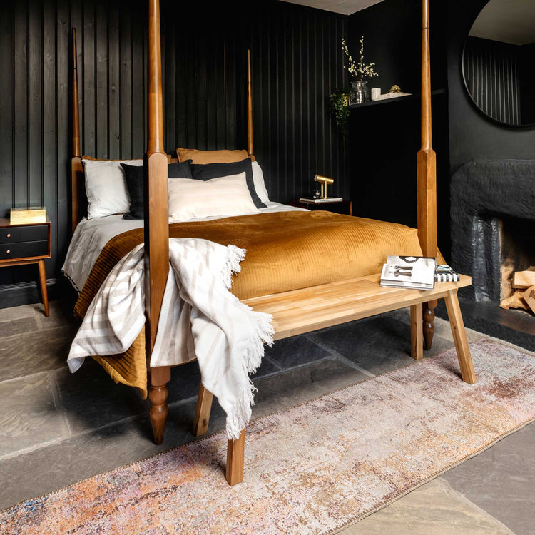 Washable Distressed Multicolour Area Rug