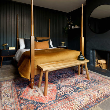 Washable Terracotta Distressed Boho Rug