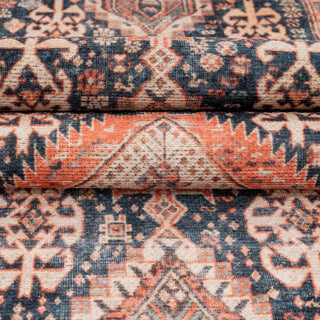 Washable Terracotta Distressed Boho Rug