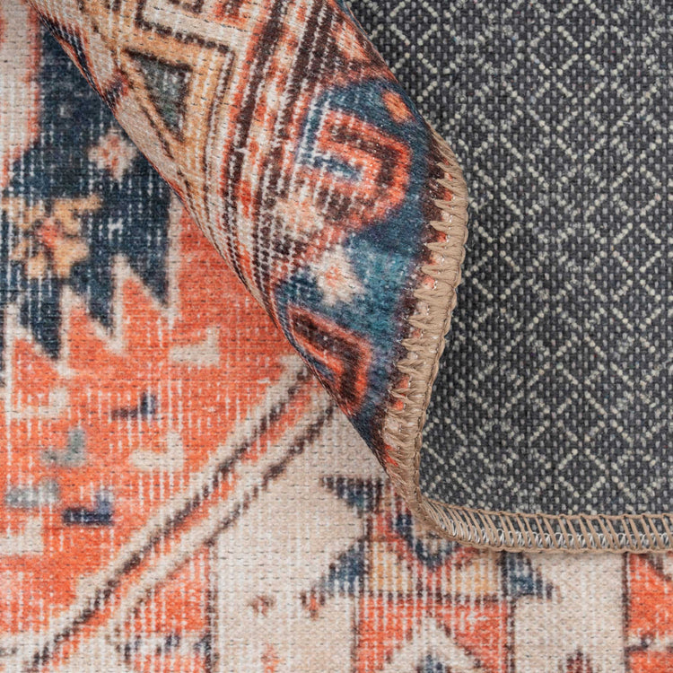 Washable Terracotta Boho Runner Rug
