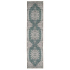 Flatwoven Washable Green Medallion Area Runner - Orion