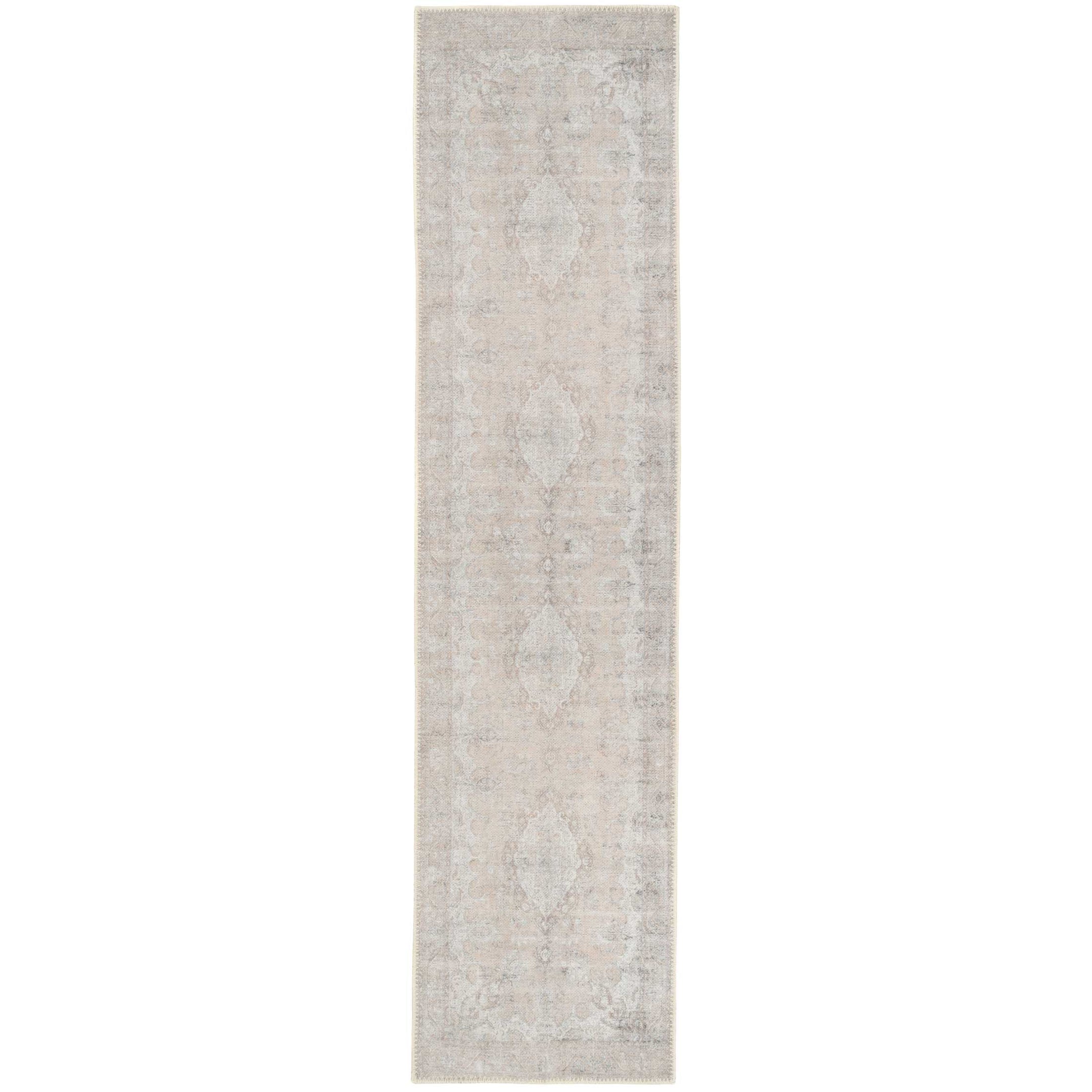 Traditional Distressed Beige Washable Rug - Zoe | Living Room Rugs ...