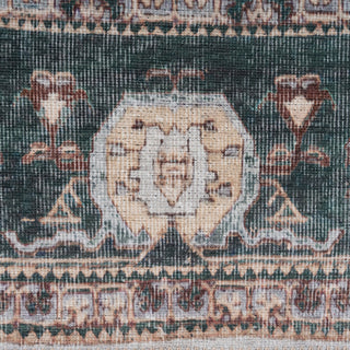 Flatwoven Washable Green Bordered Area Rug - Anton