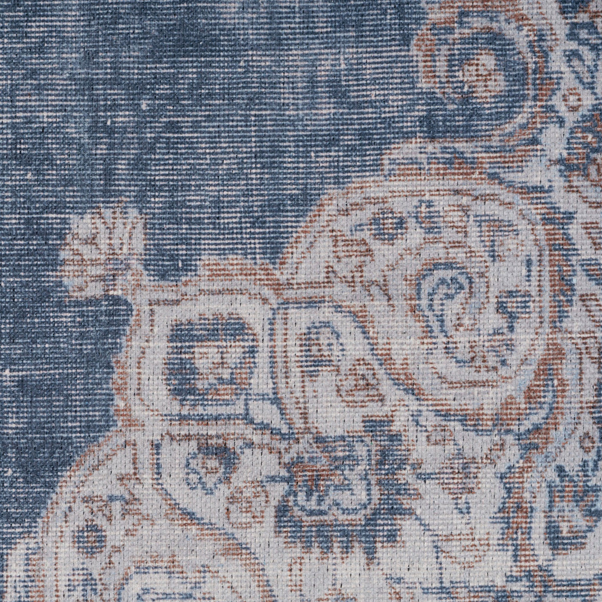Flatwoven Washable Denim Blue Area Rug - Ballina
