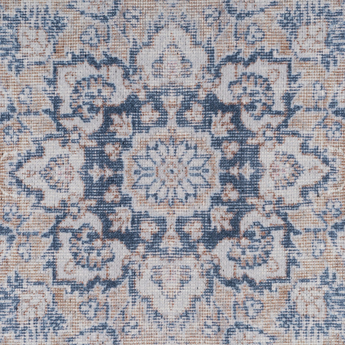 Flatwoven Washable Denim Blue Area Rug - Ballina