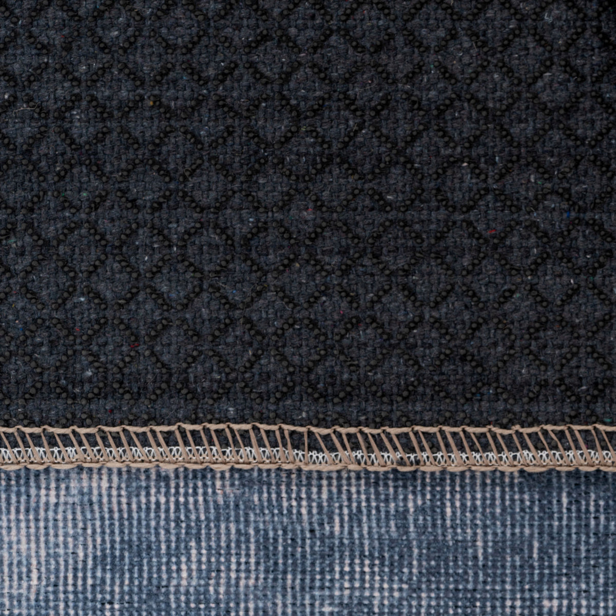 Flatwoven Washable Denim Blue Area Rug - Ballina