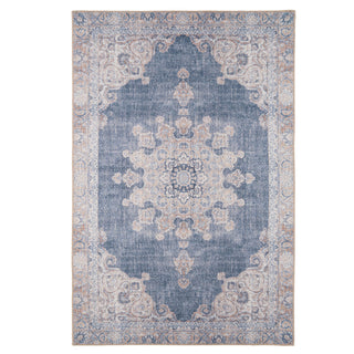 Flatwoven Washable Denim Blue Area Rug - Ballina