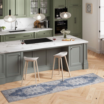 Flatwoven Washable Denim Blue Runner - Ballina