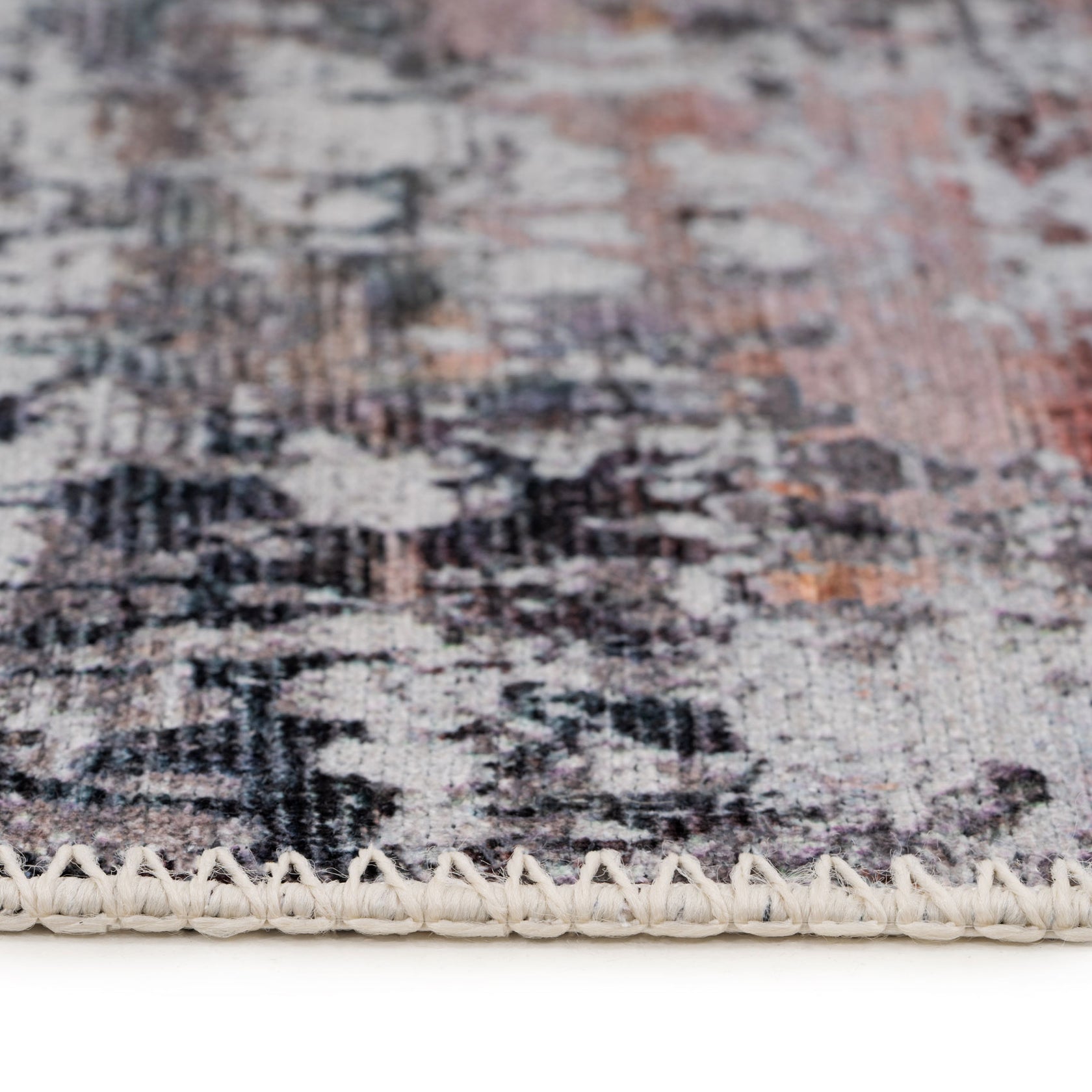 Flatwoven Washable Distressed Muted Coral Rug - Brady | Living Room ...