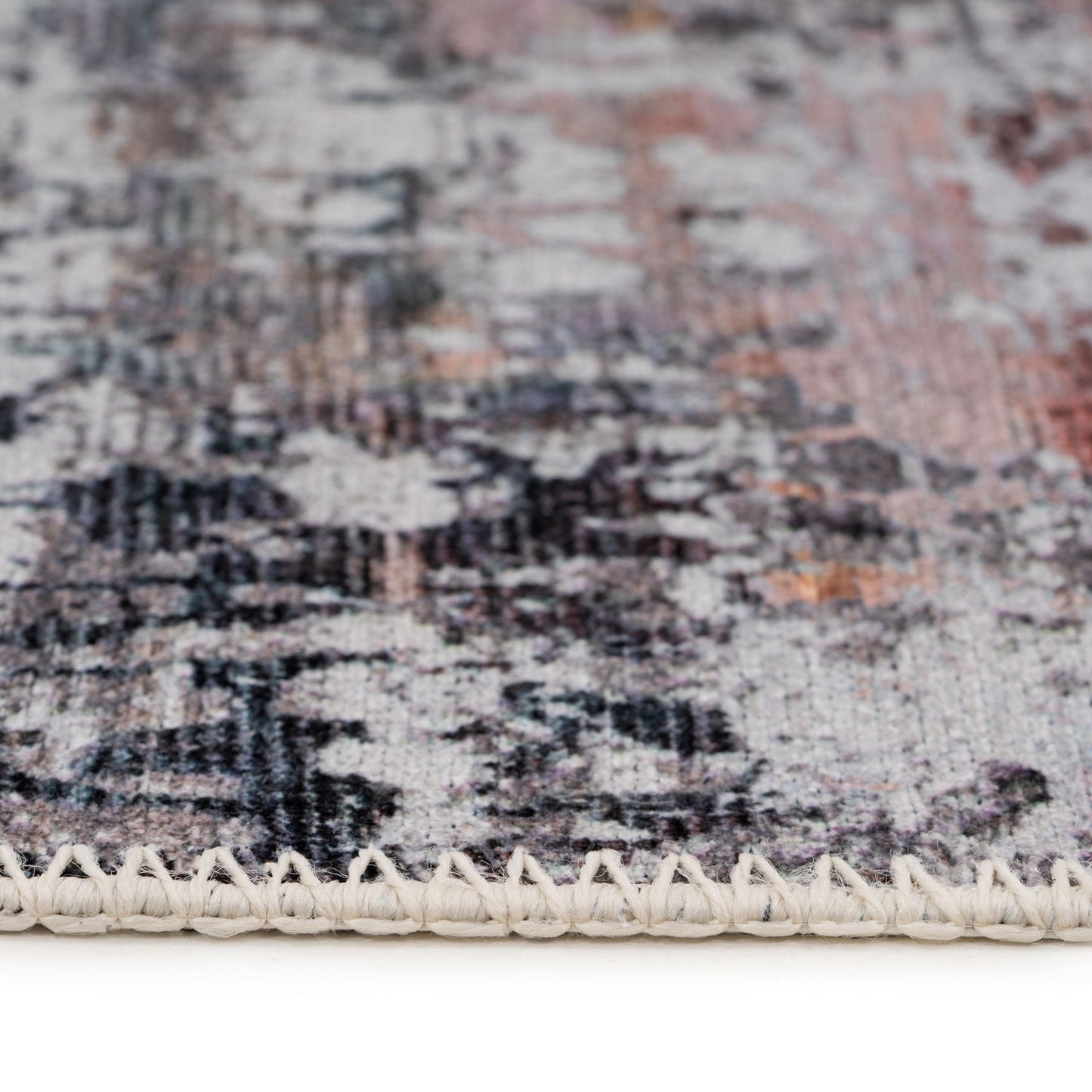 Washable Muted Coral Runner Rug - Brady