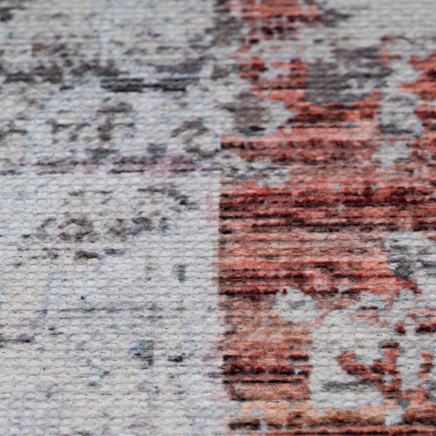 Muted Pattern Rug Flatwoven Washable Distressed Muted Coral Rug - Brady | Living Room ...