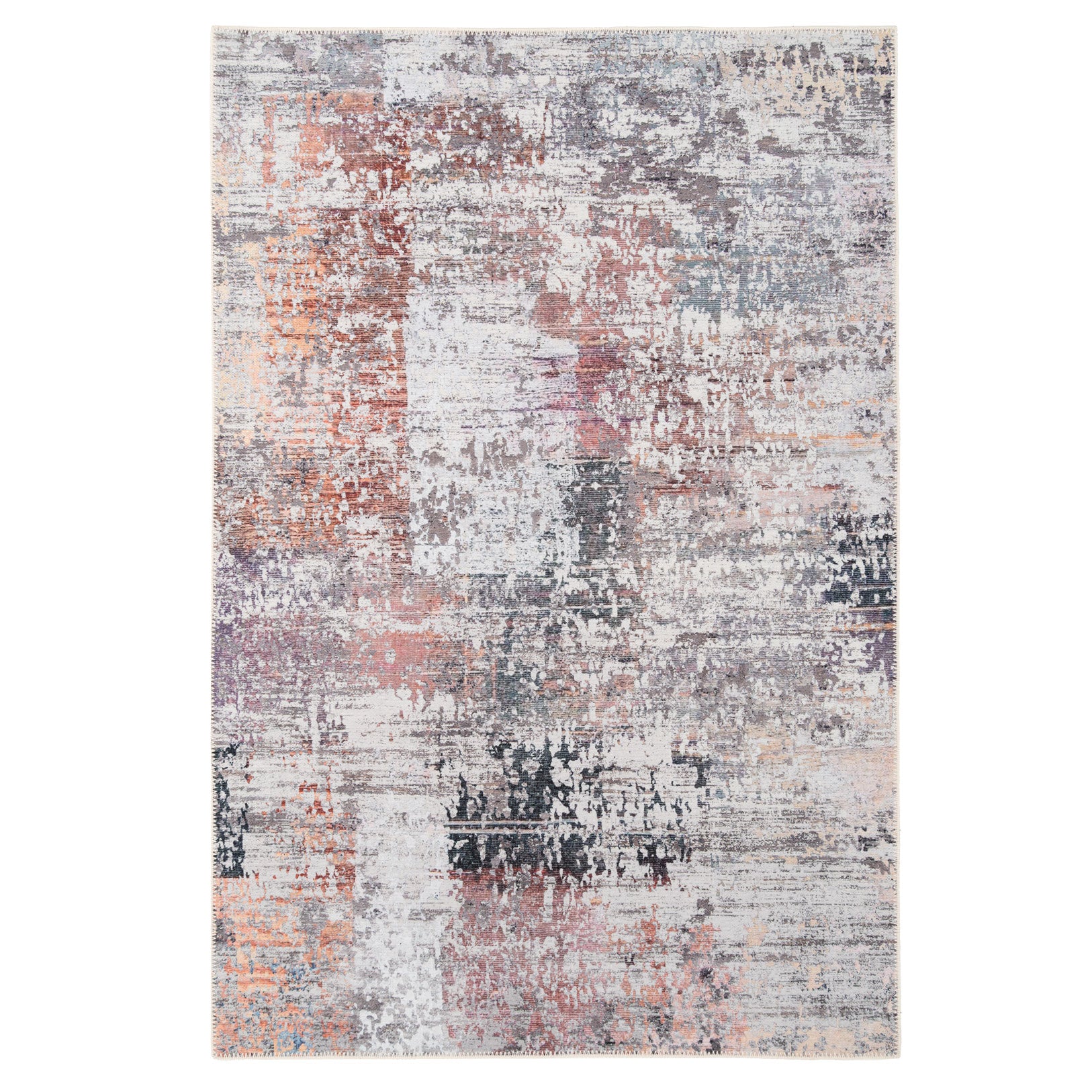 Flatwoven Washable Distressed Muted Coral Rug - Brady