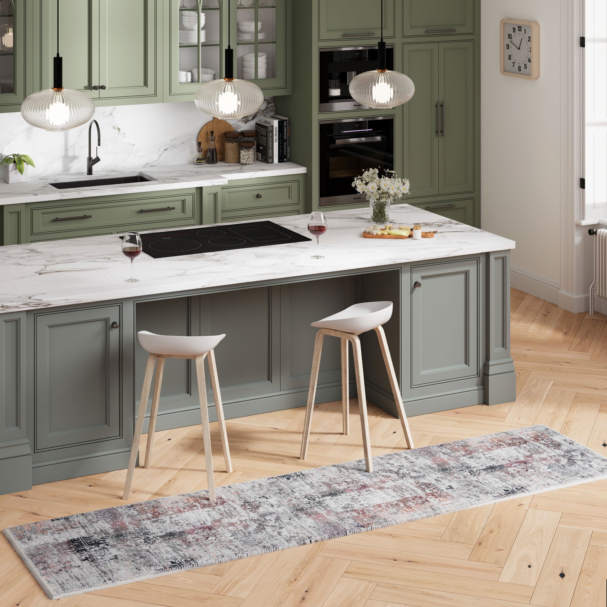 Flatwoven Washable Muted Coral Runner - Brady