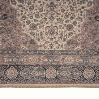 Flatwoven Washable Teal Medallion Area Rug - Caragh