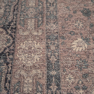 Flatwoven Washable Teal Medallion Runner - Caragh