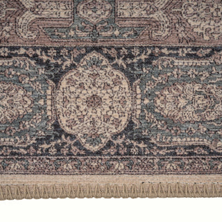 Flatwoven Washable Teal Medallion Area Rug - Caragh