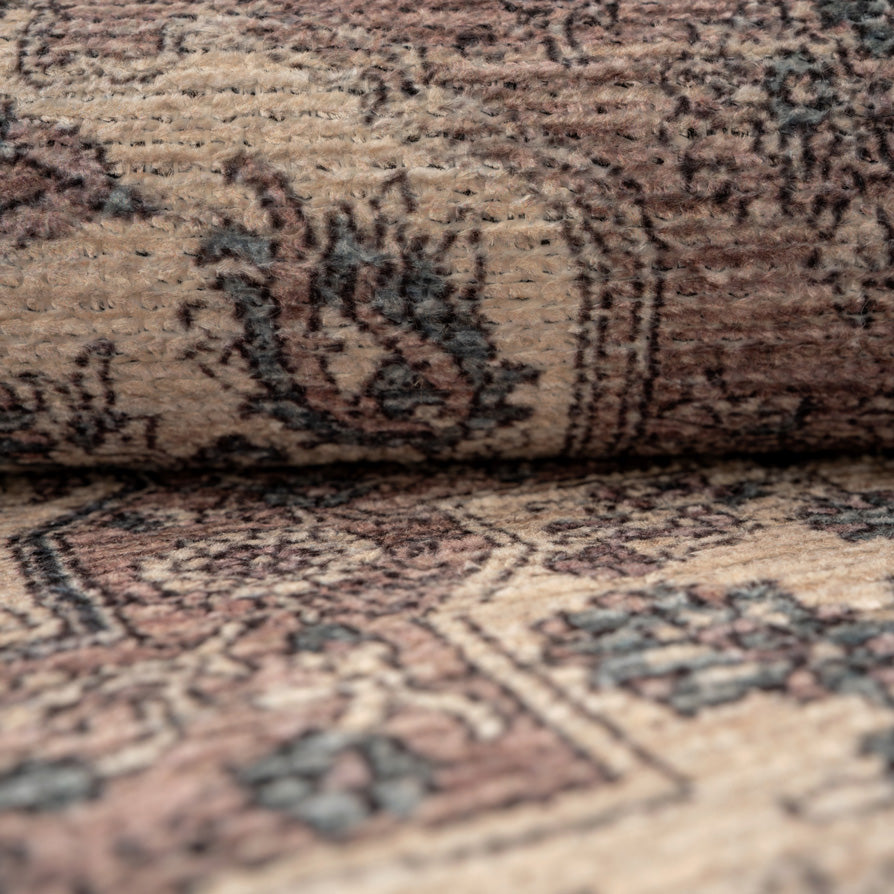 Flatwoven Washable Teal Medallion Runner - Caragh