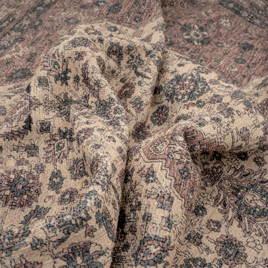 Flatwoven Washable Teal Medallion Runner - Caragh