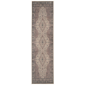 Flatwoven Washable Teal Medallion Runner - Caragh