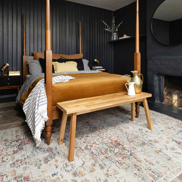 Distressed Multicolour Washable Area Rug