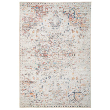 Distressed Multicolour Washable Area Rug