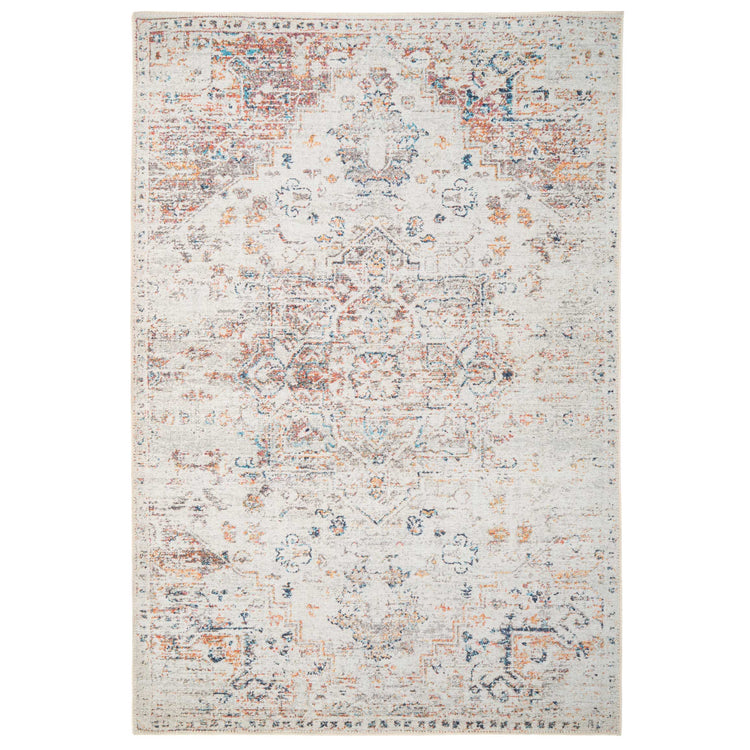 Distressed Multicolour Washable Area Rug