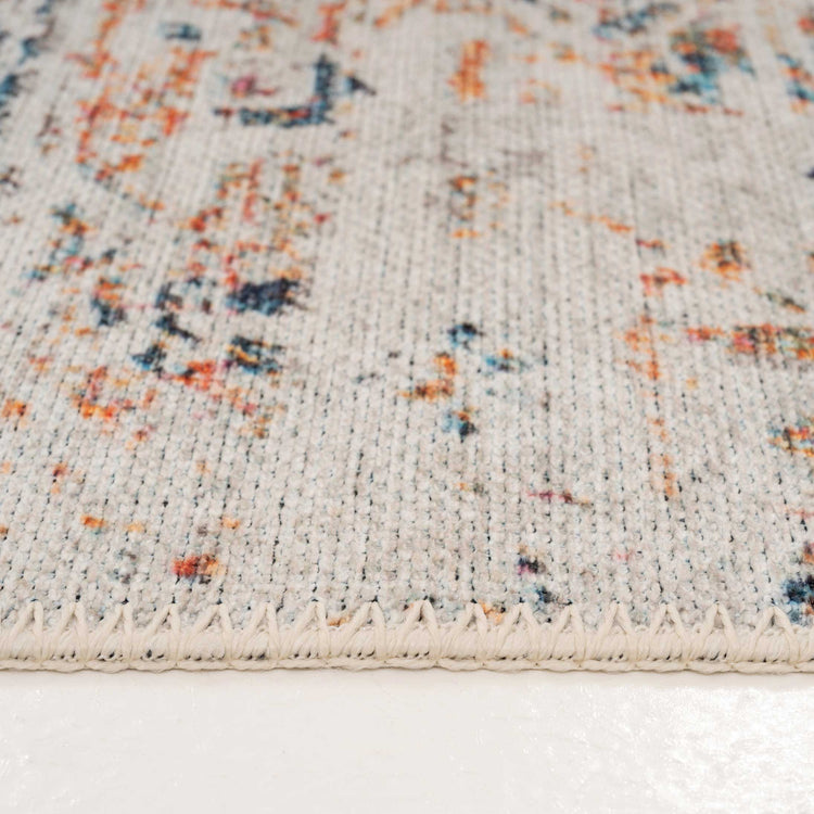 Distressed Multicolour Washable Area Rug