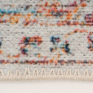 Distressed Multicolour Washable Area Rug