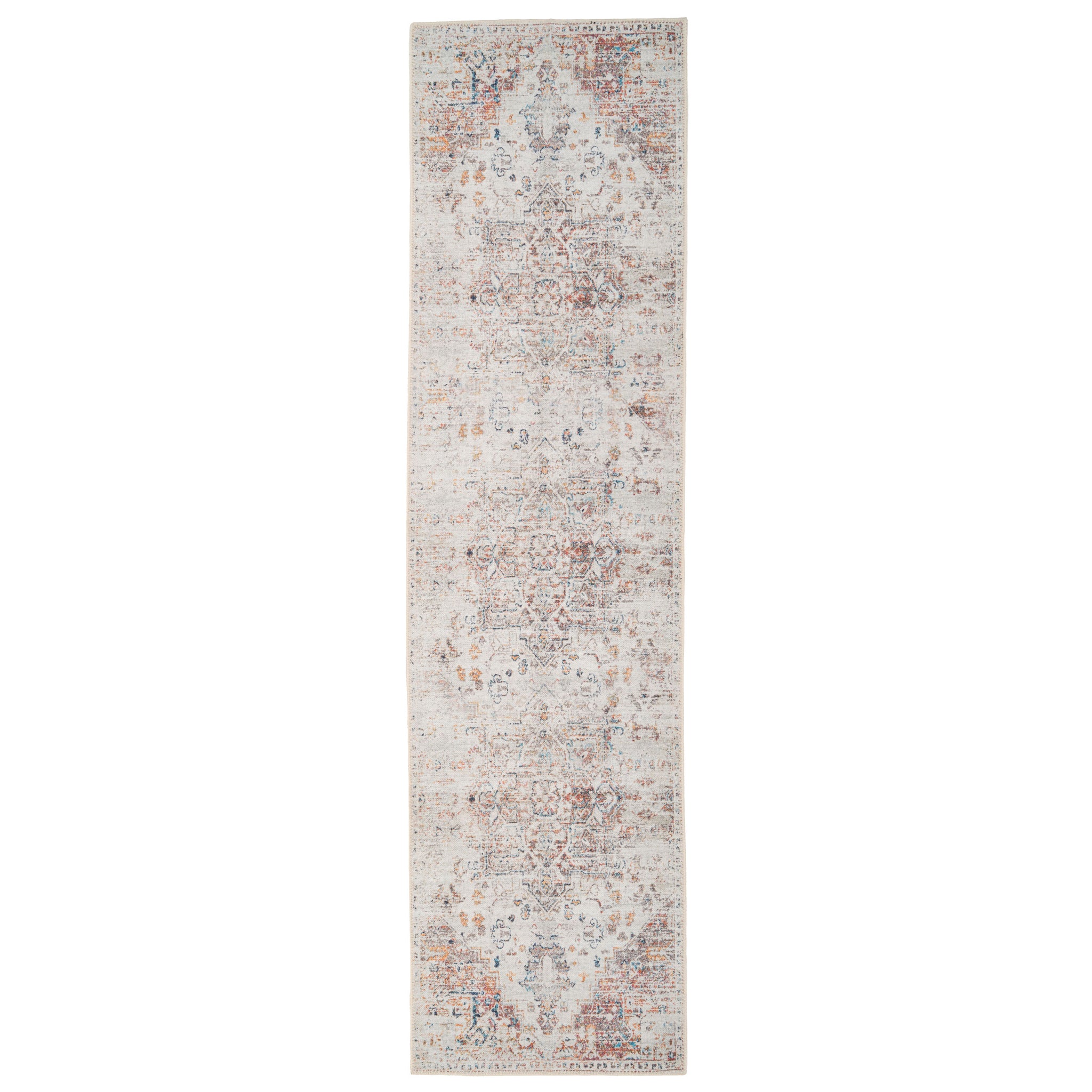 Distressed Multicolour Washable Area Rug
