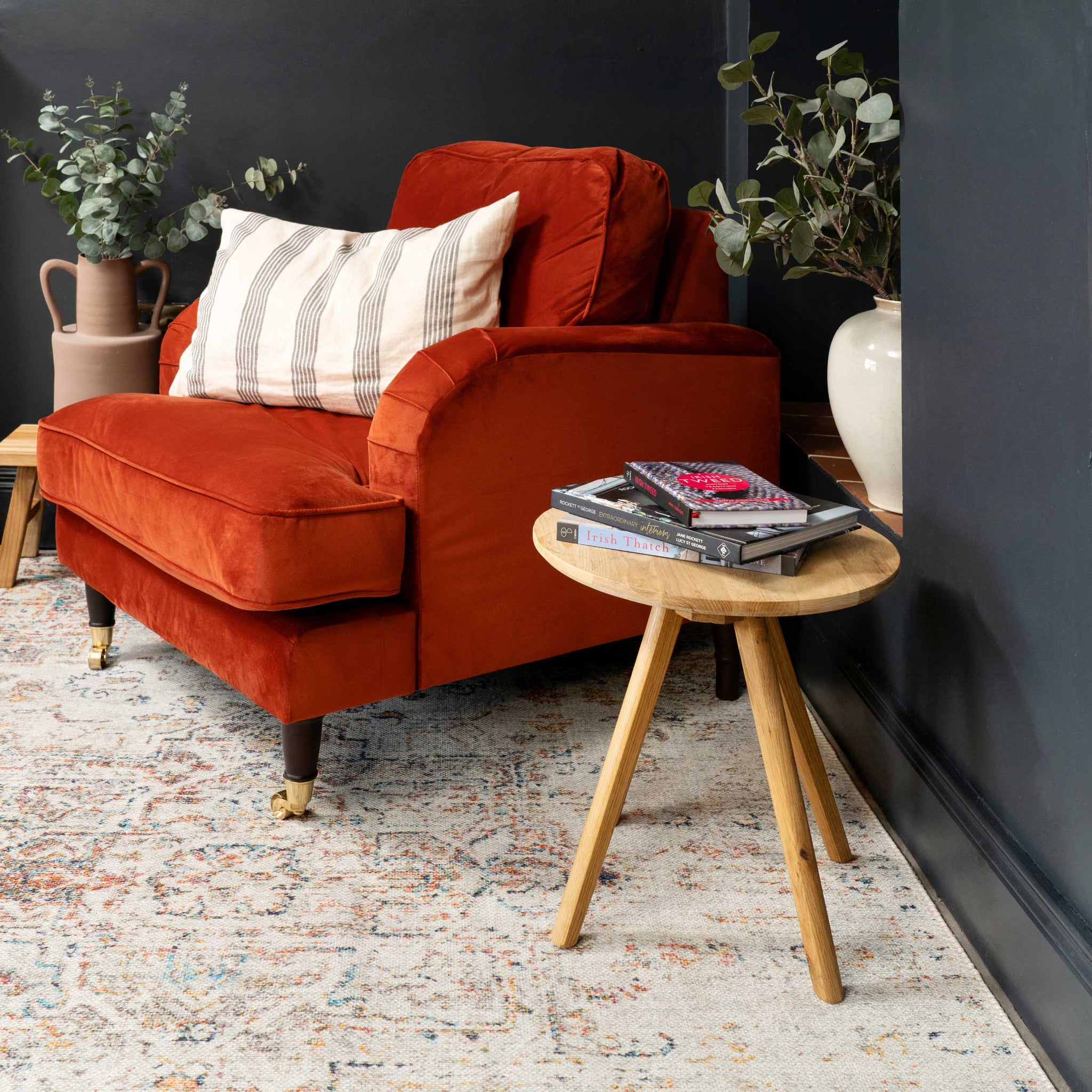 Distressed Multicolour Washable Area Rug