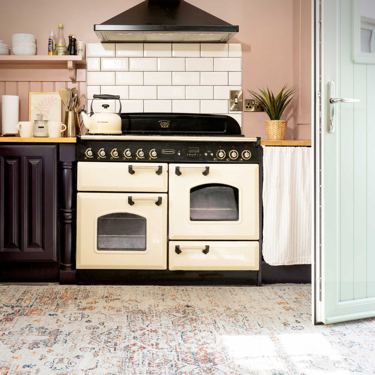 Distressed Multicolour Washable Area Rug