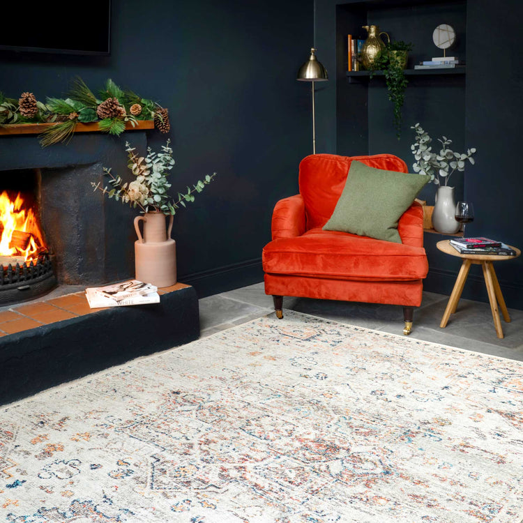 Distressed Multicolour Washable Area Rug