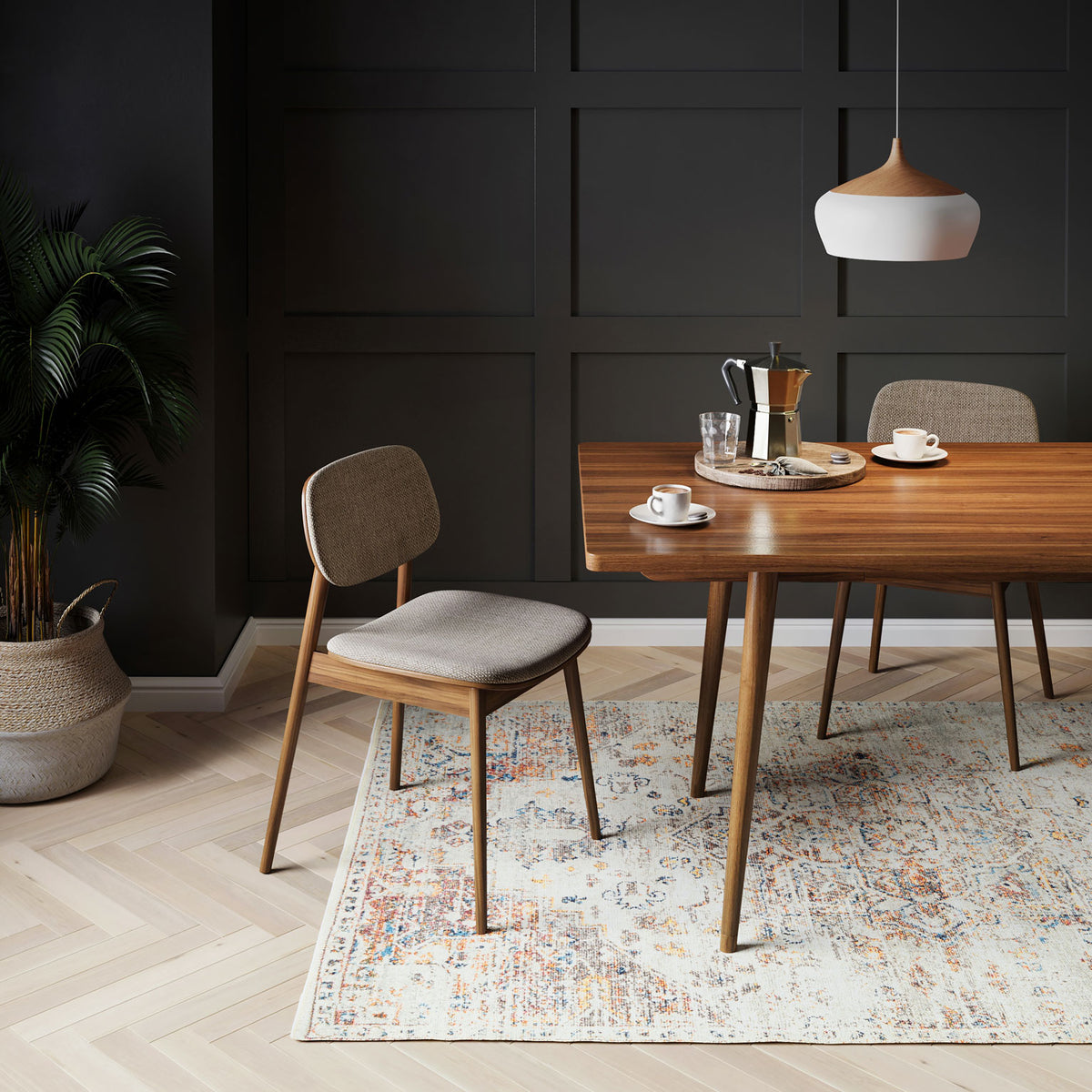 Distressed Multicolour Washable Area Rug
