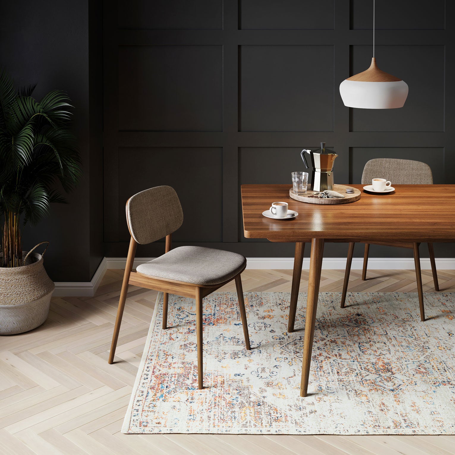 Distressed Multicolour Washable Area Rug