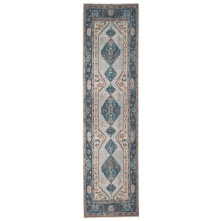 Distressed Teal Bordered Washable Area Rug