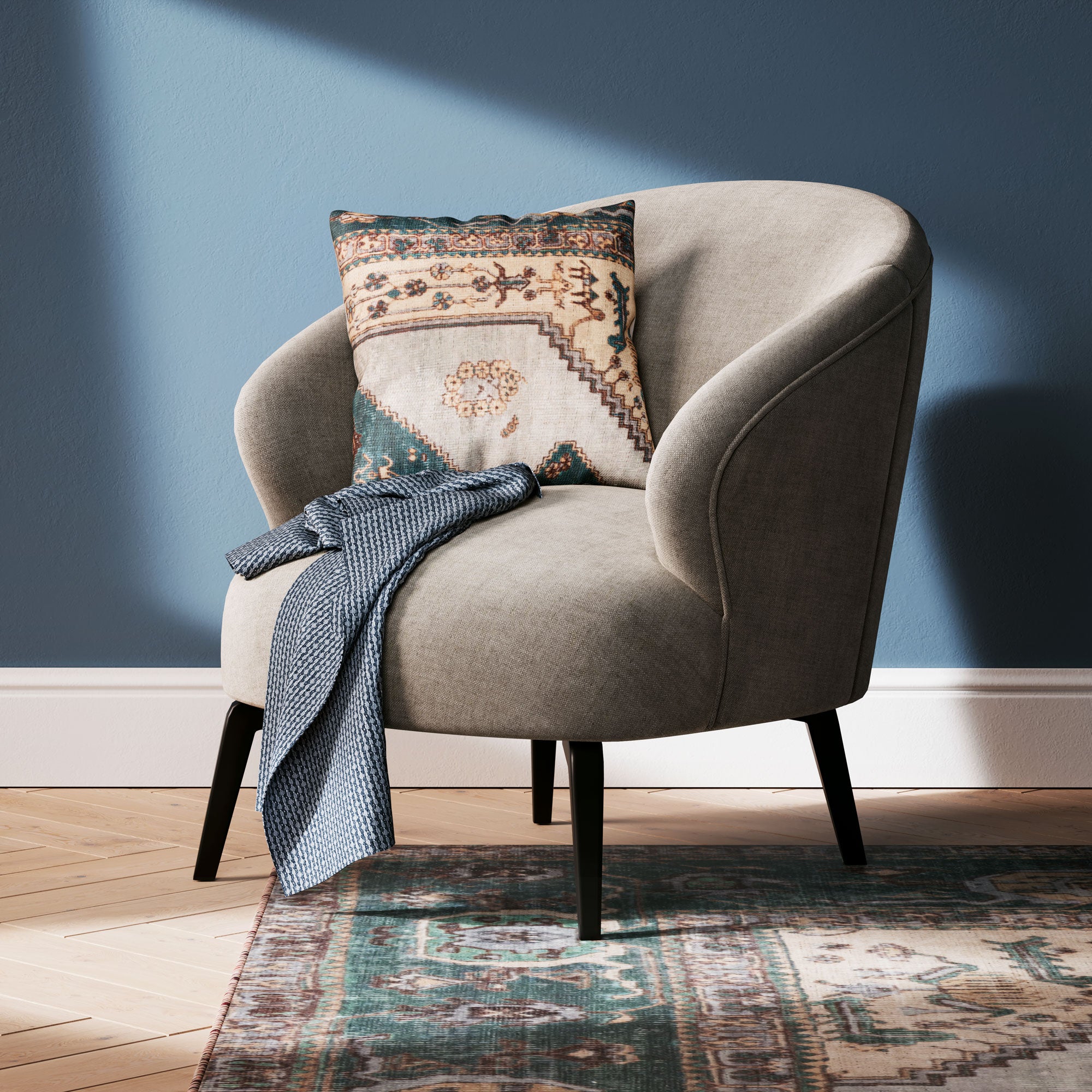 Distressed Teal Cushion Cover