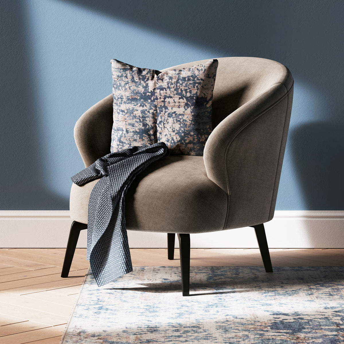 Distressed Blue Cushion Cover
