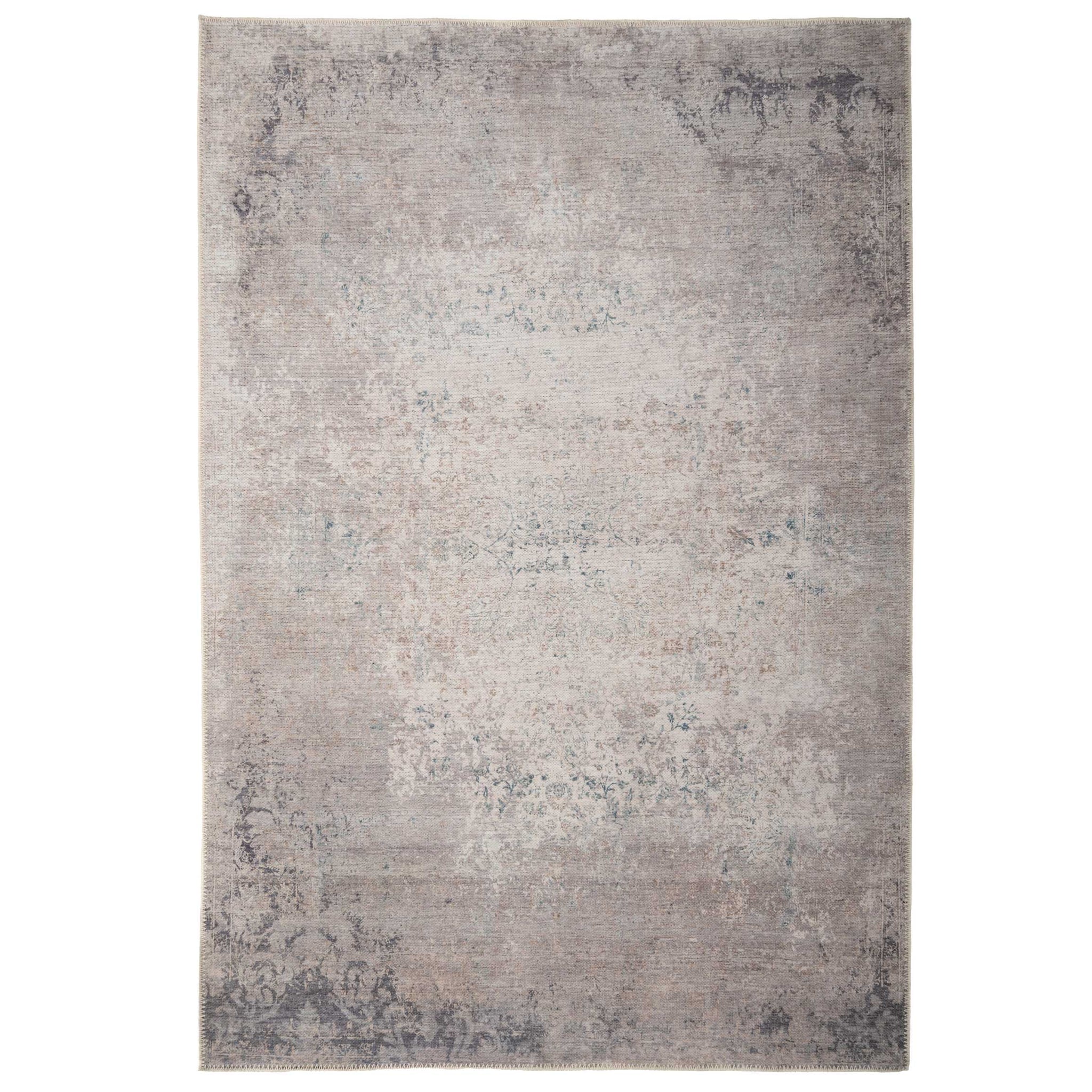 Distressed Renaissance Greige Washable Rug
