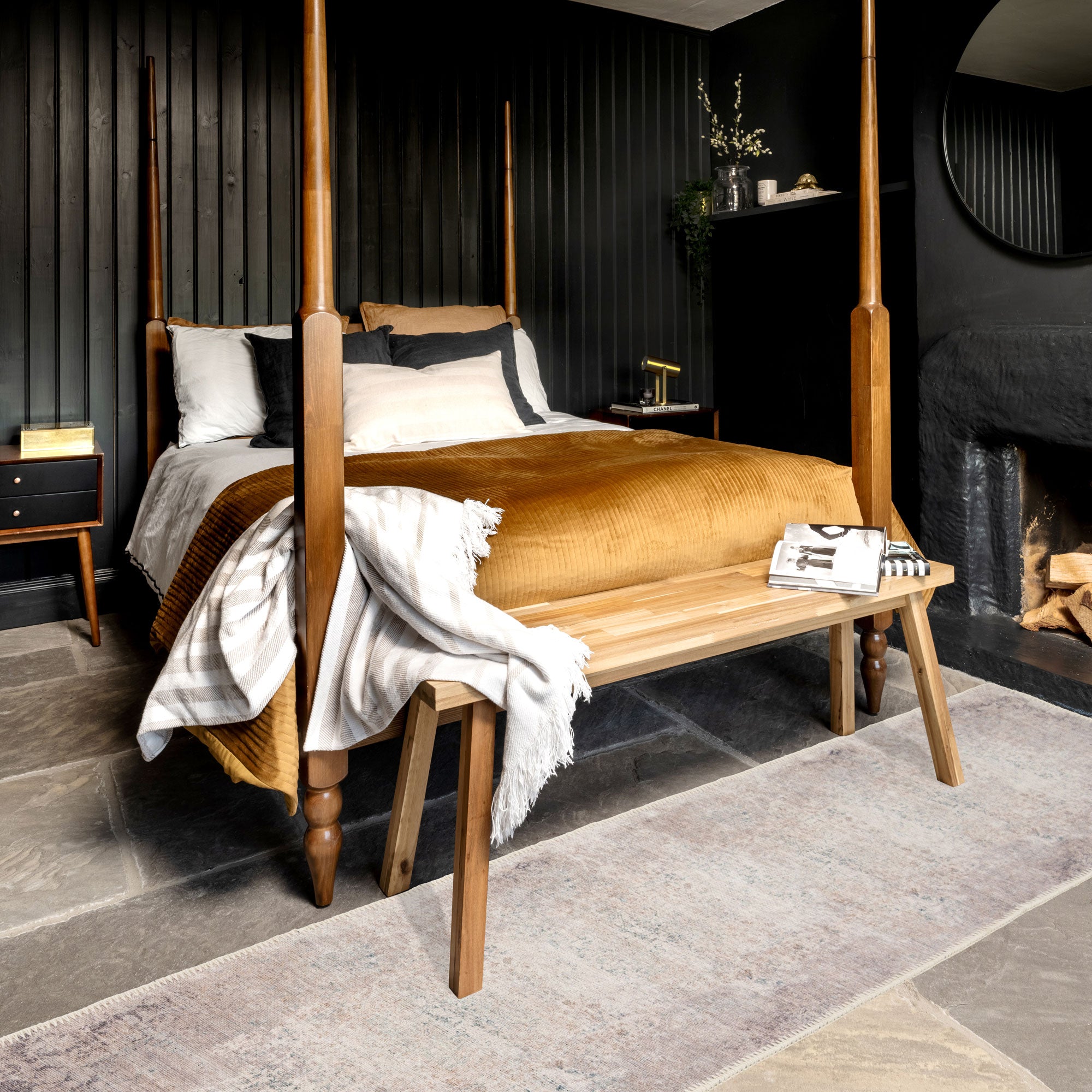 Distressed Renaissance Greige Washable Runner Rug