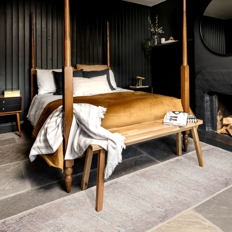 Distressed Renaissance Greige Washable Runner Rug