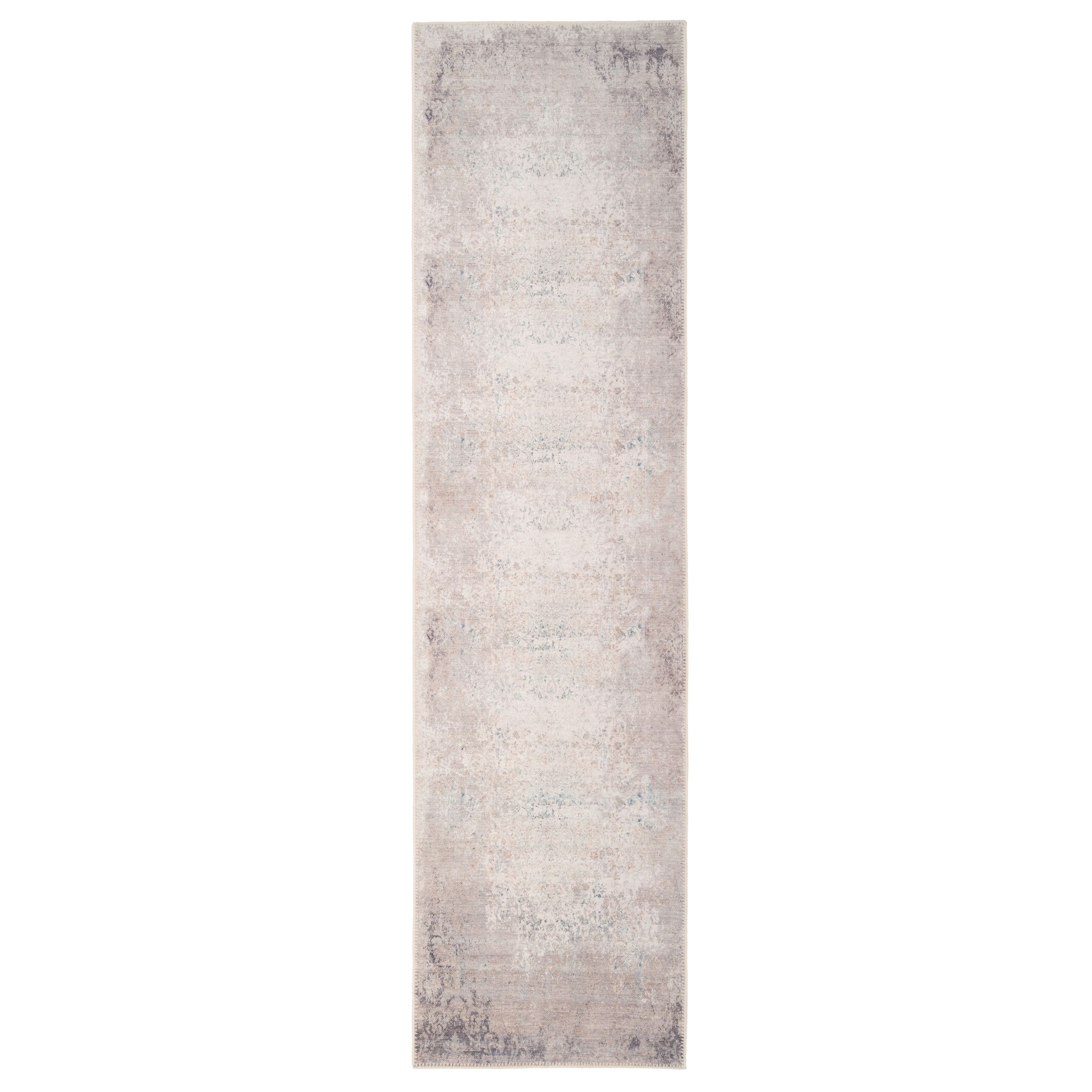 French Renaissance Rugs Flatwoven Washable Distressed Renaissance Grey Beige Runner - Fleur ...