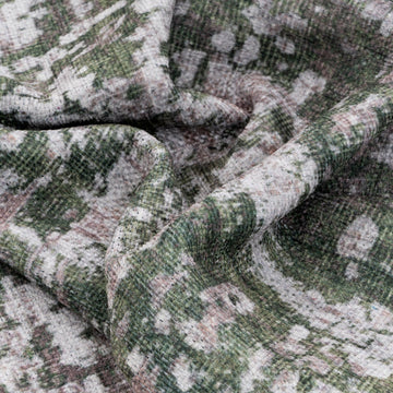 Flatwoven Washable Distressed Green Runner - Kale