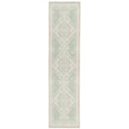Washable Green Medallion Runner Rug