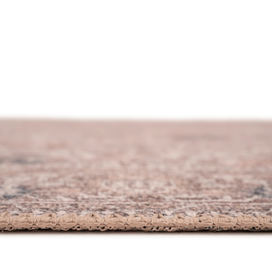 Flatwoven Washable Vintage Distressed Floral Area Rug - Macie